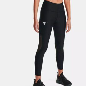 Under Armour Women's Project Rock HeatGear Ankle Leggings 1361067-001 Black NWT